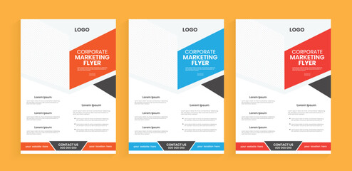 Corporate marketing flyer design layout. Business flyer template, abstract flier, a4 company flier layout. Marketing material handout, vector leaflet, case study design layout. Yellow business plan.