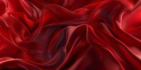 Luxurious red silk fabric gently folded, conveying elegance, passion, and a sense of premium fashion