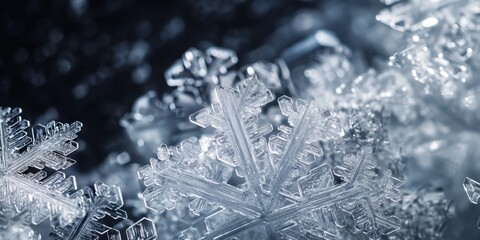 Close-up image showcasing the intricate details and symmetric patterns of a single snowflake