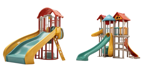 set of slide isolated on transparent background