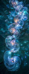 Obraz premium Spiraling Blue Light Installation