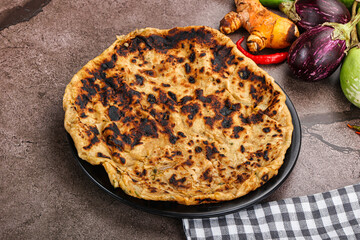 Indian cuisine stuffed Aloo paratha
