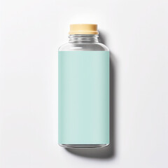 Simple pastel light green plastic drink bottle mockup isolated on white background.