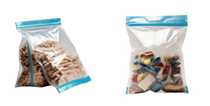 set of ziplock bag isolated on transparent background