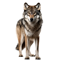 a wolf standing on a white background