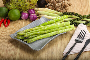 Dietary cuisine - boiled aspargus stem