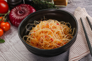 Asian spicy glass noodle salad