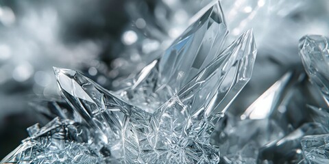 A detailed macro shot reveals the intricate and complex structures of crystals, highlighting their geometric beauty