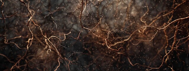 A detailed background showcasing the intricate network of neurons in the human brain (realistic or abstract style). - obrazy, fototapety, plakaty