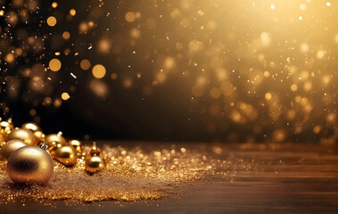 Festive background with sparkling gold lights and texture
