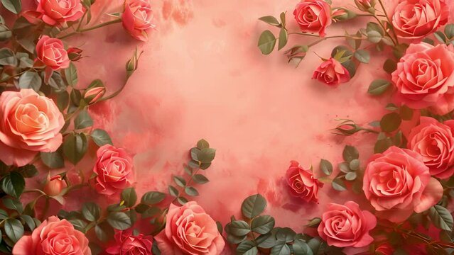 Bird's eye view close-up of roses