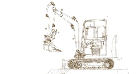 excavator 3d illustration	
