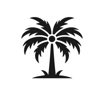 Palm tree  isolated on white background. Palm silhouette. Design of palm trees for posters, banners and promotional items. Vector illustration
