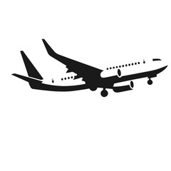Vector illustration of airplane isolated on white background