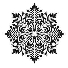 Snowflake vector silhouette isolated on white background