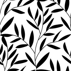 Pattern with natural ornament. Vector illustration.
