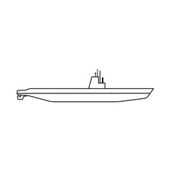 Submarine icon vector. Bathyscaphe illustration sign. Fleet symbol or logo.