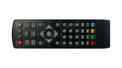 Universal tv remote on transparent background