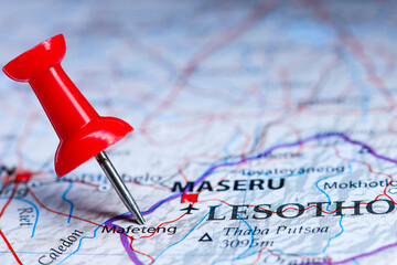 Mafeteng, Lesotho pin on map