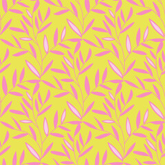 Pattern with natural ornament. Vector illustration.