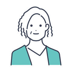 企業で働くシニアのビジネスパーソン　アバターアイコン　イラスト素材