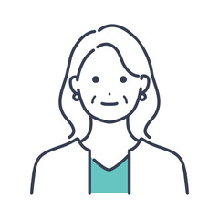 Obraz premium 企業で働くシニアのビジネスパーソン アバターアイコン イラスト素材