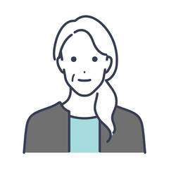 企業で働くシニアのビジネスパーソン　アバターアイコン　イラスト素材