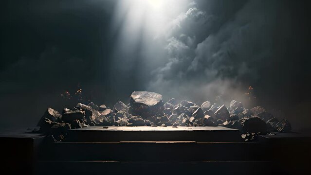 Mysterious Rock Pit Stage Backdrop