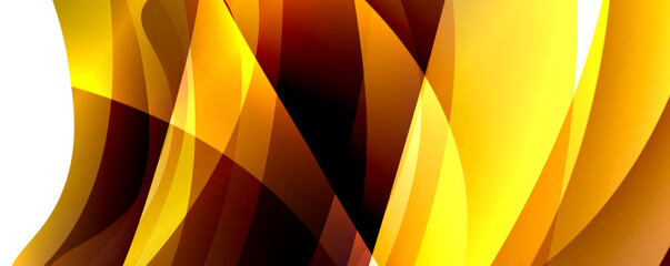 Closeup macro photography of a vibrant amber and orange wave on a white background. The triangle pattern creates a striking graphic art piece with tints and shades of yellow