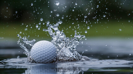 Golf Ball Splashing In Water