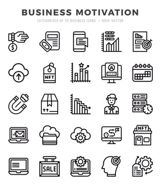 Business Motivation Icon Bundle 25 Icons for Websites and Apps