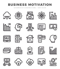 Set of Business Motivation icons. Vector Illustration.