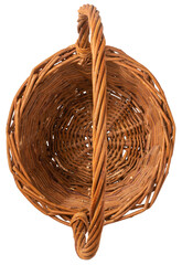 Handmade wicker basket isolated on the white background. - 786026175
