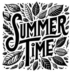 Summertime Typography Tee design vector illustration.  HD and smoothly vectorized.

