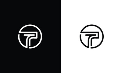 Outstanding professional elegant trendy awesome artistic black and white color TP TT initial based Alphabet icon logo. - obrazy, fototapety, plakaty