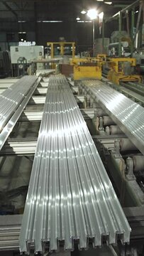 Steel bars and metal industrial factory.Raw materials for heavy industry