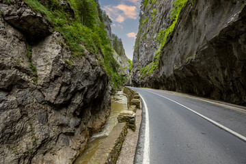 The Bicaz Canyon in the Carpathians of Romania - obrazy, fototapety, plakaty