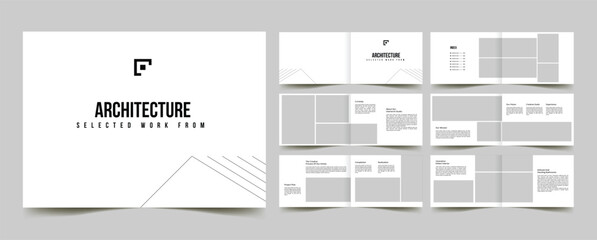 architecture interior landscape portfolio layout template or catalog portfolio brochure design 