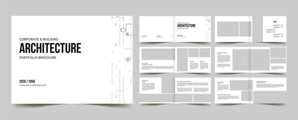 architecture interior landscape portfolio layout template or catalog portfolio brochure design 