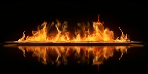 Fire flame on a black background. AI generative