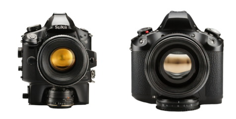 set of camera isolated on transparent background