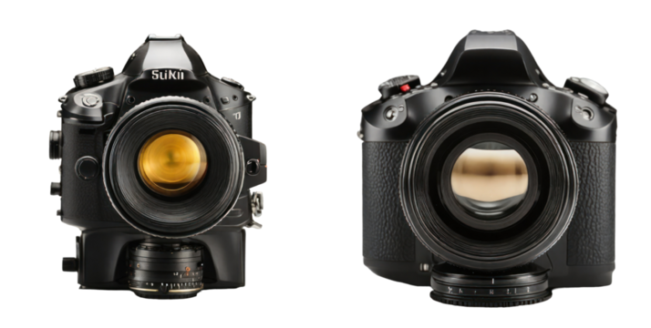 set of camera isolated on transparent background