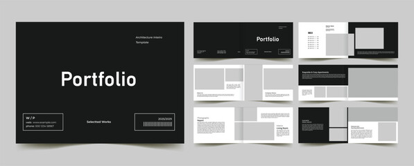 architecture interior landscape portfolio layout template or catalog portfolio brochure design 