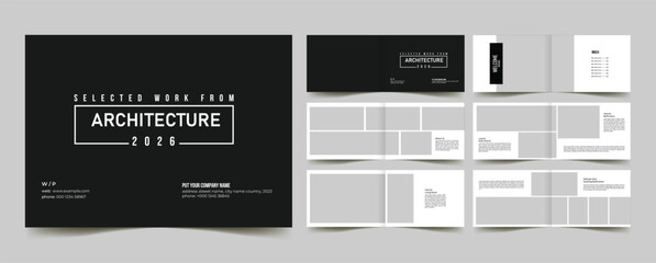 architecture interior landscape portfolio layout template or catalog portfolio brochure design 