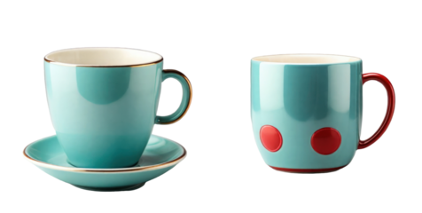 set of cup isolated on transparent background