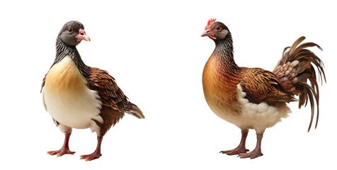 set of fowl isolated on transparent background