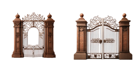 set of gate isolated on transparent background