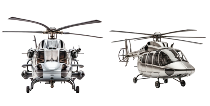 set of helicopter isolated on transparent background