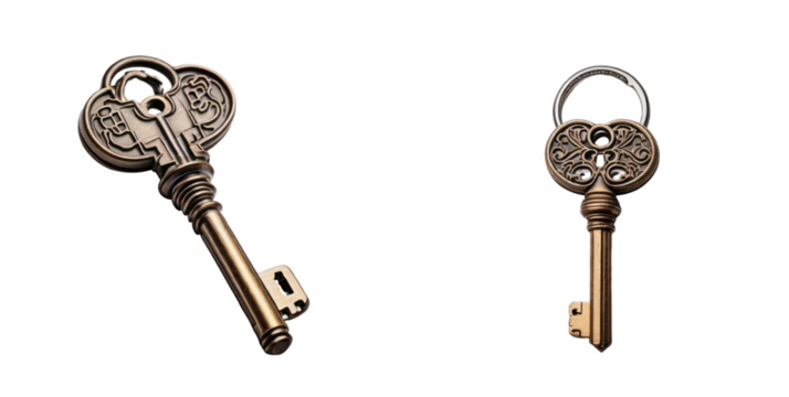 set of keychain isolated on transparent background