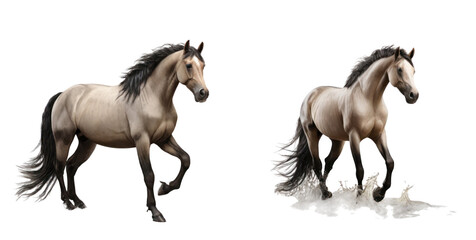 set of horse isolated on transparent background